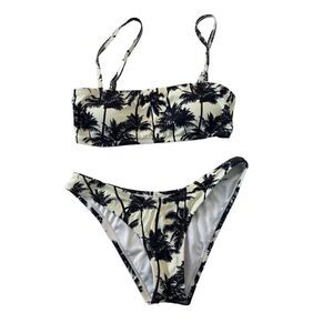 Stylish Womens Palm Tree Print Bikini Set - Size S